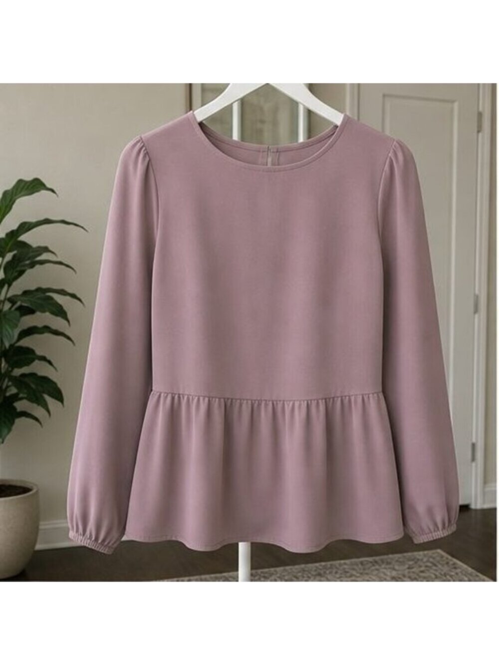 Mauve Peplum Top